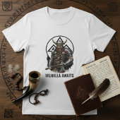 Viking Warrior Valhalla Awaits Valknut Graphic Tシャツ