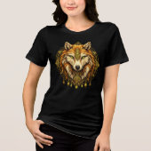 Viking Wolf Norse Mythology Nordic Wolf Womens  トライブレンドＴシャツ (正面)