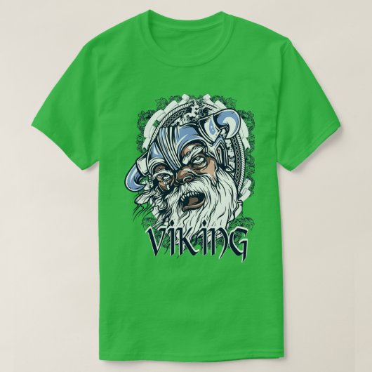 Vikings Head Illustration Design Drawing Artwork Tシャツ (デザイン正面)
