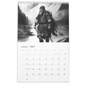 Vikings & Mythical Beasts 2026 Calendar カレンダー (1月 2027)