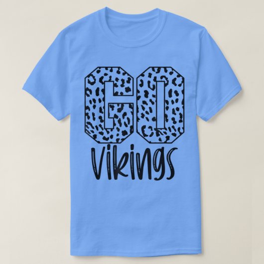 Vikings Team Mascot School Spirit Game Night Leopa Tシャツ (デザイン正面)
