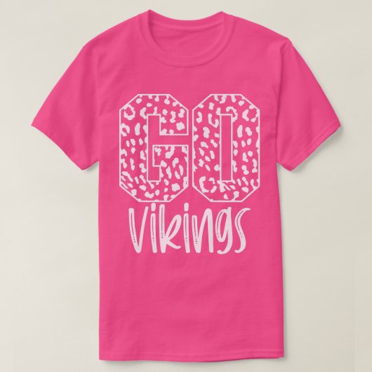 Vikings Team Mascot School Spirit Game Night Leopa Tシャツ (デザイン正面)