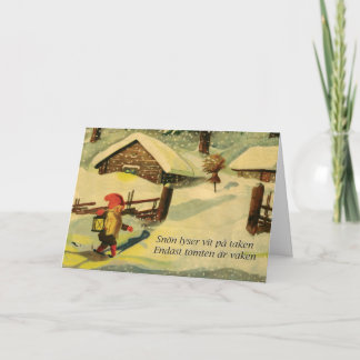 Viktor Rydbergの詩が付いているTomtenのクリスマスカード シーズンカード