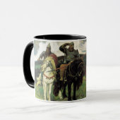 Viktor Vasnetsovのプリントによって3 Bogatyrs (1898年) マグカップ (正面左)