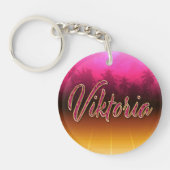 Viktoria Vorname Name pink Schlüsselanhänger キーホルダー (正面)