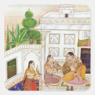 Vilaval Ragini: 彼女の洗面所の女性 スクエアシール