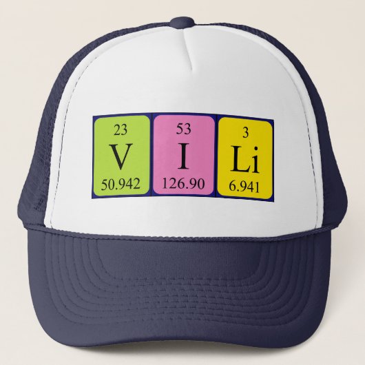 Vili周期表名hat キャップ (正面)
