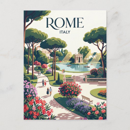 Villa Borghese Gardens Italy ポストカード (正面)