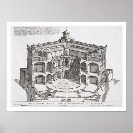 Villa Caprarola, Bagnaia (carrivi)の断面 ポスター (正面)