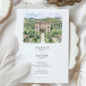 Villa Cetinale Tuscany Watercolor Wedding 招待状