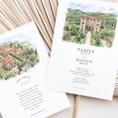 Villa Cetinale Tuscany Watercolor Wedding 招待状