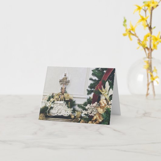 Villa/Chateau Elegant Christmas Decor カード (黄色い花)