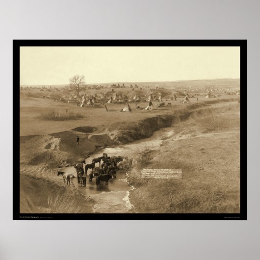 Villa of Brule Indian Lakota Tipi Camp SD 1891 ポスター (正面)