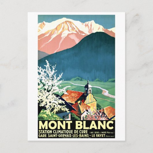 Village at Mont Blanc，フランス ポストカード (正面)
