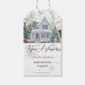 Village Baby Showerへの招待が必要 ギフトタグ (正面)