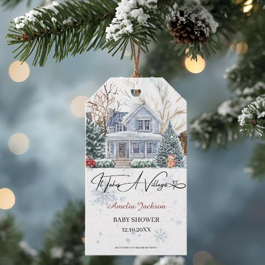 Village Baby Showerへの招待が必要 ギフトタグ