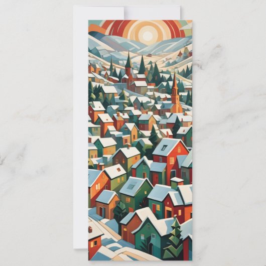 village d'hiver sous la neige vintage (正面)