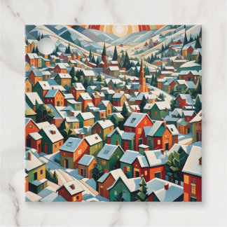village d'hiver sous la neige vintage フェイバータグ