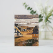 Village in Greenland, scenic landscape photograph ポストカード (スタンド正面)