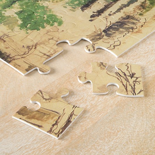 Village of Gardanne by Paulセザンヌヴィンテージアート ジグソーパズル (側面)