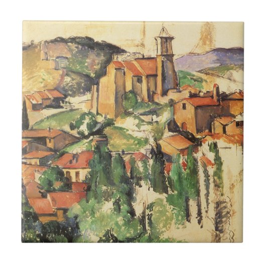 Village of Gardanne by Paulセザンヌヴィンテージアート タイル (正面)