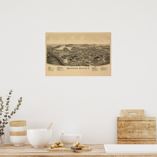Village of Wappingers Falls Town Map ポスター (キッチン)