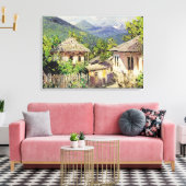 Village Scene by Dubovskoy, 1911 キャンバスプリント (インサイチュ (リビング))