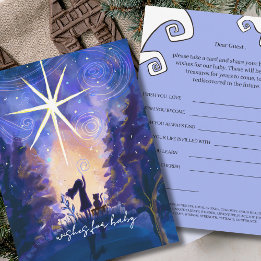 Village Starry Night Wishes for Baby Activity Card 招待状