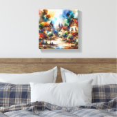 village watercolor キャンバスプリント (インサイチュ (寝室))