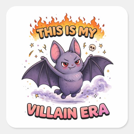 Villain Era Cute Bat Sticker スクエアシール (正面)