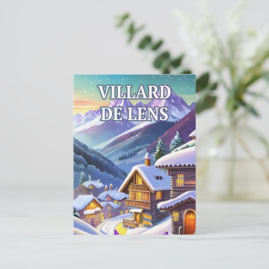 Villard de Lens : Élégance Alpine dans un Écrin  ポストカード (スタンド正面)