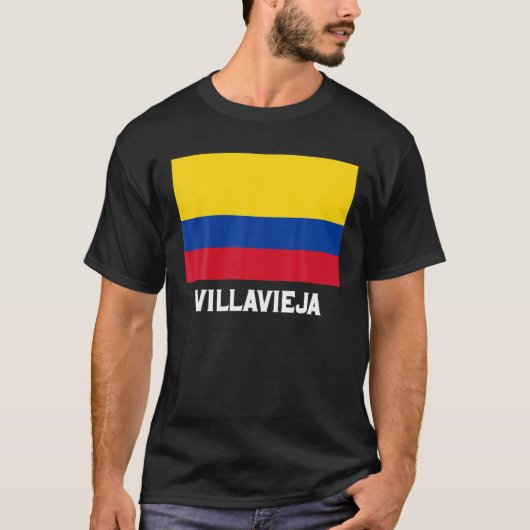 Villavieja Colombia Flag Emblem Escudo Bandera Cre Tシャツ (正面)