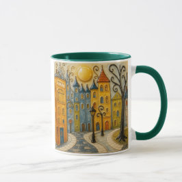 Ville ensoleillée au petit matin マグカップ