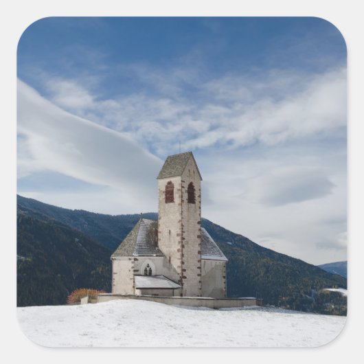 VillnössのステッカーのSt.ヤコブの教会 スクエアシール (正面)