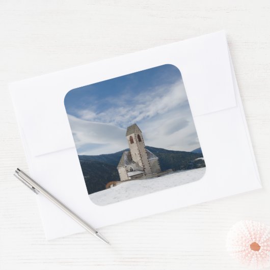 VillnössのステッカーのSt.ヤコブの教会 スクエアシール (封筒)