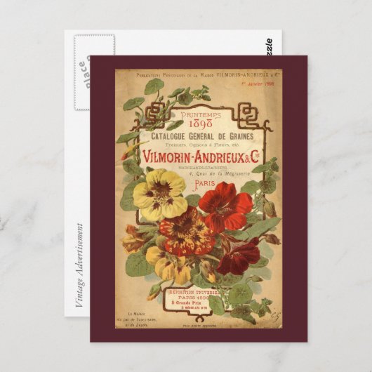 Vilmorin-Andrieux & Co. Seed Catalog Ad ポストカード (正面/裏面)
