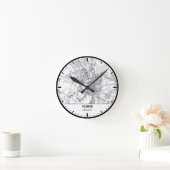 Vilnius Clock City Line Art ラウンド壁時計 (ホーム)