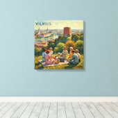 Vilnius Hilltop Picnic View Canvas Art キャンバスプリント (インサイチュ (ウッドフロア))