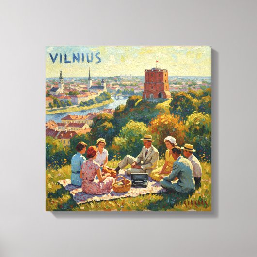 Vilnius Hilltop Picnic View Canvas Art キャンバスプリント (正面)