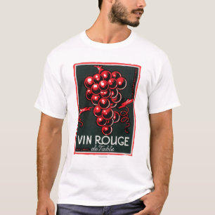 Vinの弁柄Deの食卓用ワインLabelEurope Tシャツ