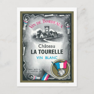 Vin De Bordeauxワインラベルヨーロッパ ポストカード