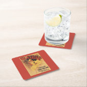 Vin Marianiのダンサーの注ぐワイン スクエアペーパーコースター (インサイチュ)