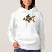 Vin Zzepによるサメのヒレの金魚Tシャツ パーカ (正面)