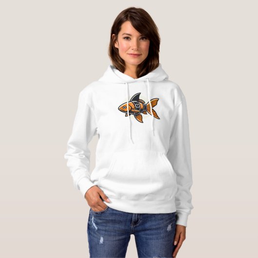 Vin Zzepによるサメのヒレの金魚Tシャツ パーカ (正面フル)