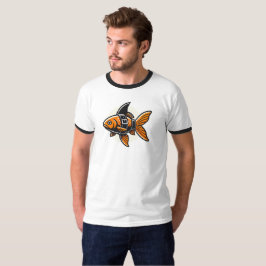 Vin Zzepによるサメのヒレの金魚Tシャツ Tシャツ