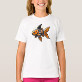 Vin Zzepによるサメのヒレの金魚Tシャツ Tシャツ (正面)