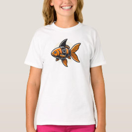 Vin Zzepによるサメのヒレの金魚Tシャツ Tシャツ