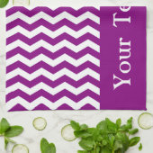 Vina del Mar Purple Wave Chevronカスタマイズ可能 キッチンタオル (折り畳み)