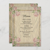 Vinatgeディクエレガントショナリプリントとバラメニュー メニュー (正面/裏面)