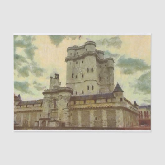 Vincennesの城、パリの絵画 薄葉紙 (正面)